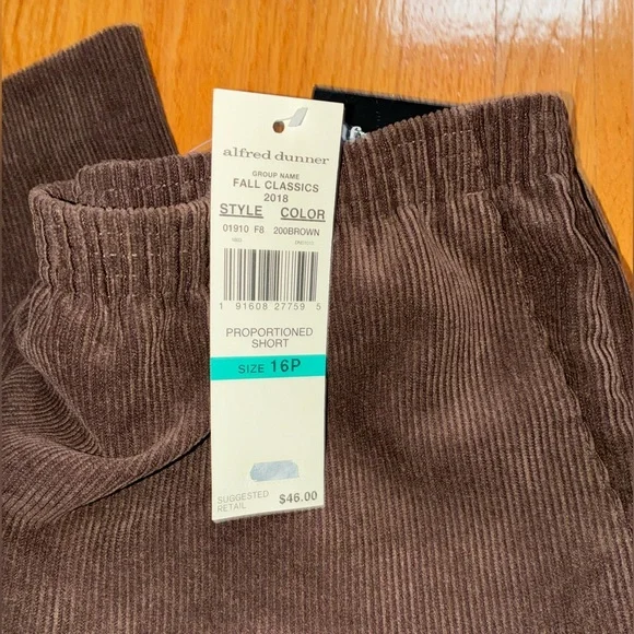 Alfred Dunner Chocolate Corduroy Trousers - Picture 2 of 2